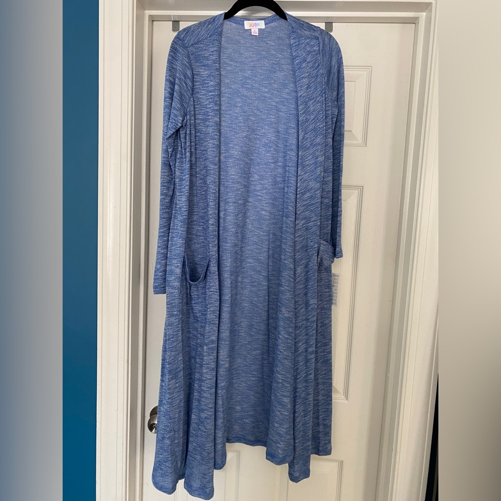 Lularoe Baby Blue Sarah Cardigan Duster Sweater Size Small
